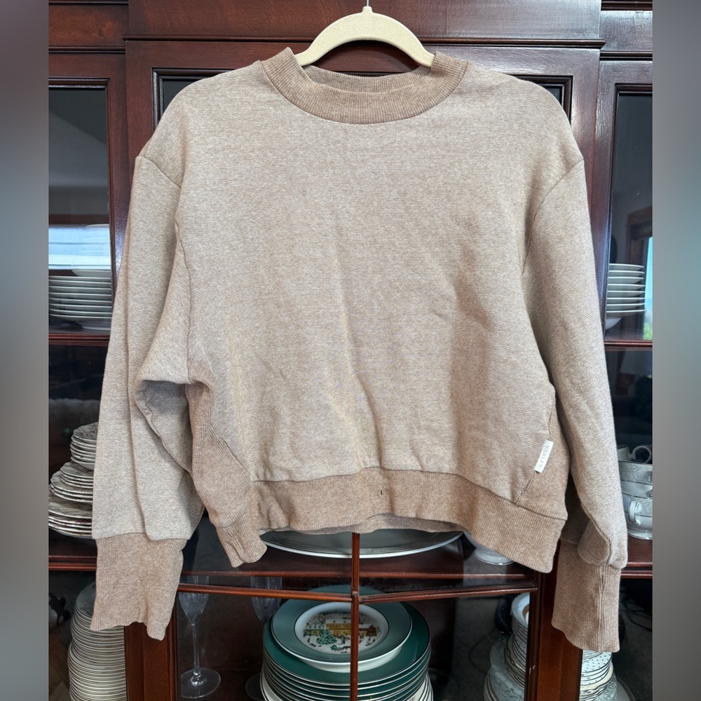 Varley Taupe Crewneck Sweatshirt - missing drawstring